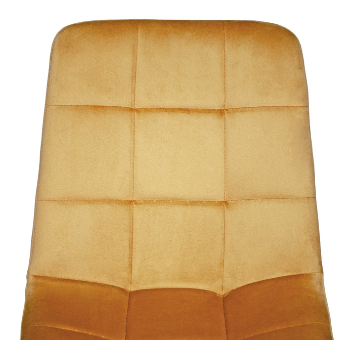 Sedia da pranzo imbottita mod. Karima (2 pz.) Colore: Giallo senape - Rivestimento: Velluto SD32KAPM