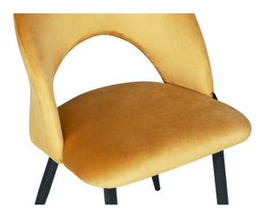 Sedia da pranzo imbottita in velluto giallo senape - Zoe (2 pz.) SD32ZOPM