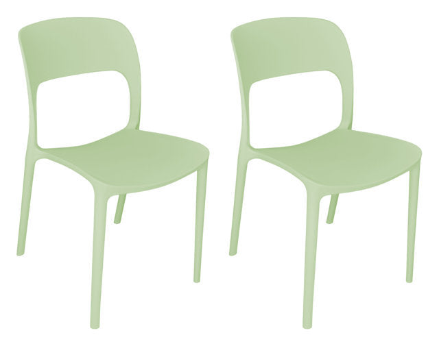 Sedia impilabile in polipropilene mod. Maya (2 pz.) Colore: Verde salvia SD33MAPP