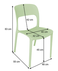 Sedia impilabile in polipropilene mod. Maya (2 pz.) Colore: Verde salvia SD33MAPP