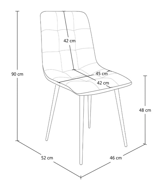 Sedia da pranzo imbottita mod. Karima (2 pz.) Colore: Grigio scuro - Rivestimento: Tessuto SD05KAPM