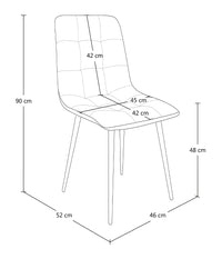 Sedia da pranzo imbottita mod. Karima (2 pz.) Colore: Verde petrolio - Rivestimento: Velluto SD26KAPM