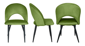 Sedia da pranzo imbottita in velluto verde pistacchio (2pz) - Zoe - SD39ZOPM