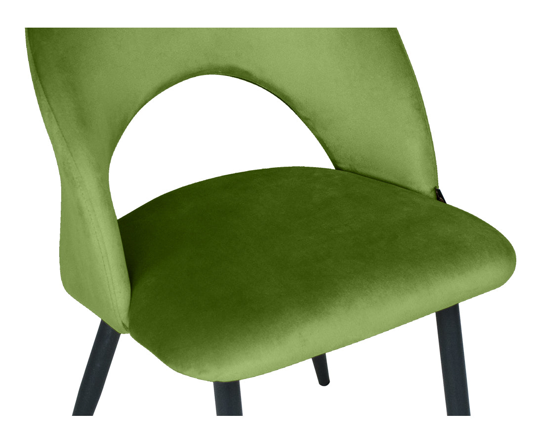 Sedia da pranzo imbottita in velluto verde pistacchio (2pz) - Zoe - SD39ZOPM