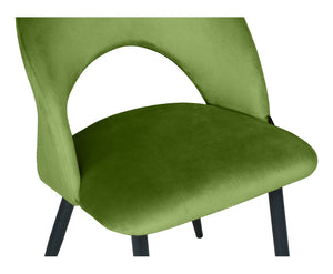 Sedia da pranzo imbottita in velluto verde pistacchio (2pz) - Zoe - SD39ZOPM