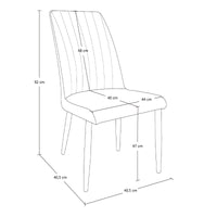 Sedia da pranzo imbottita in pelle blu avio – Francine (2 Pz.)