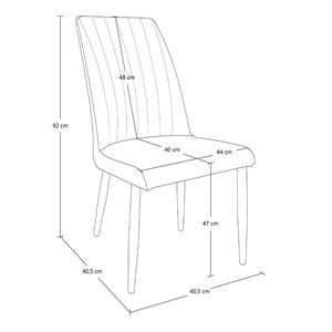 Sedia da pranzo imbottita in pelle blu avio – Francine (2 Pz.)