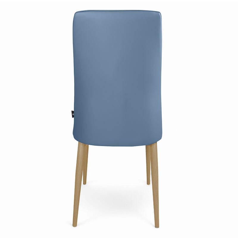 Sedia da pranzo imbottita in pelle blu avio – Francine (2 Pz.)
