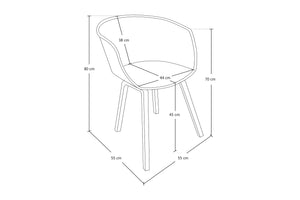Sedia da pranzo gialla, poltrona in stile scandinavo (2 pz) - SD16DOPL