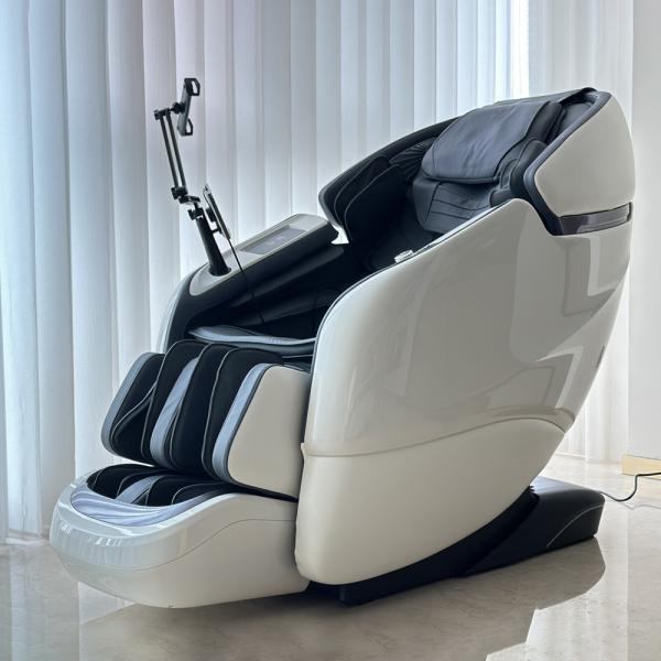 Poltrona massaggiante full body con riscaldamento, guida SL, Bluetooth, Bianco