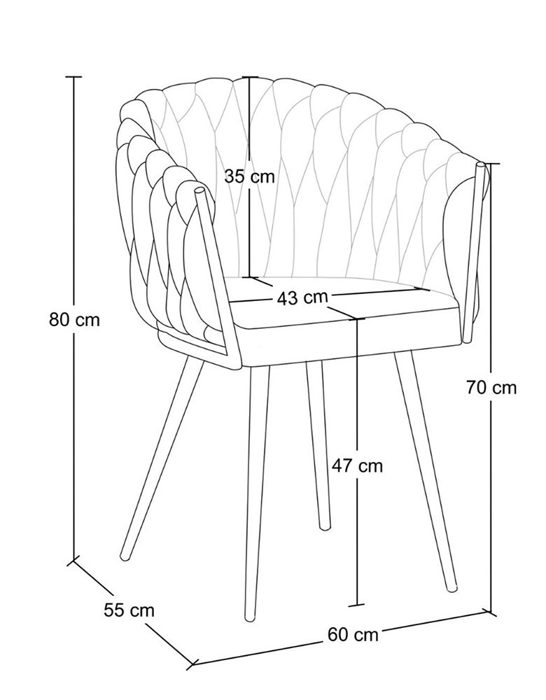 Poltrona in velluto nero, sedia imbottita da pranzo – Elise