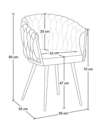 Poltrona in velluto nero, sedia imbottita da pranzo – Elise