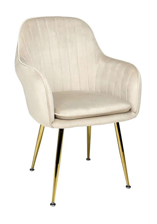 Sedia da pranzo in velluto poltroncina vintage mod. Celine Colore: Beige