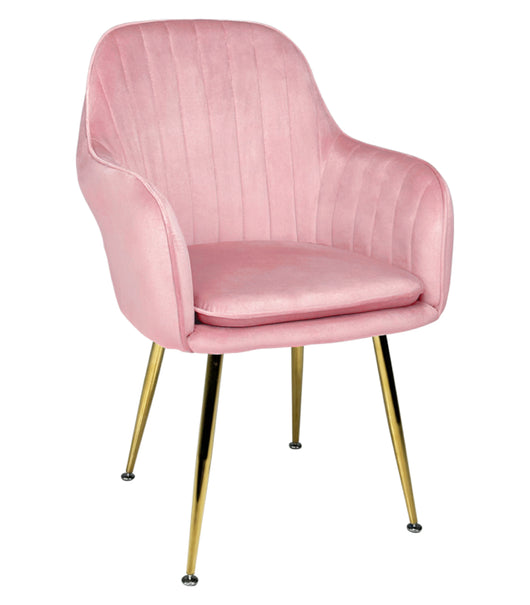 Sedia da pranzo in velluto poltroncina vintage mod. Celine Colore: Rosa