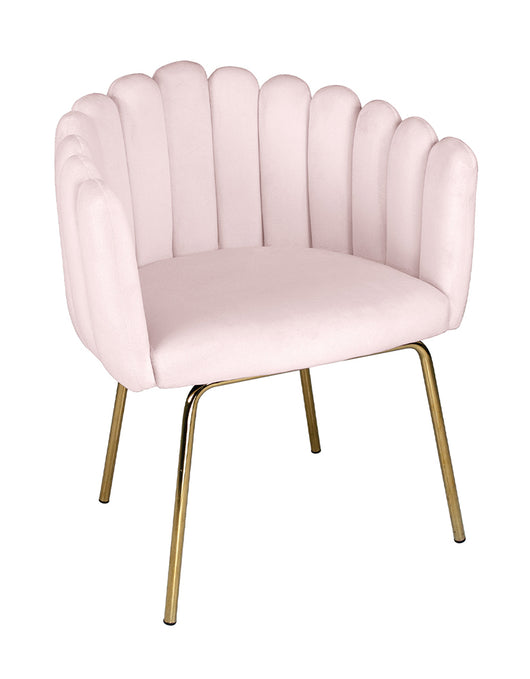 Poltrona conchiglia in velluto rosa poltroncina vintage – Perla