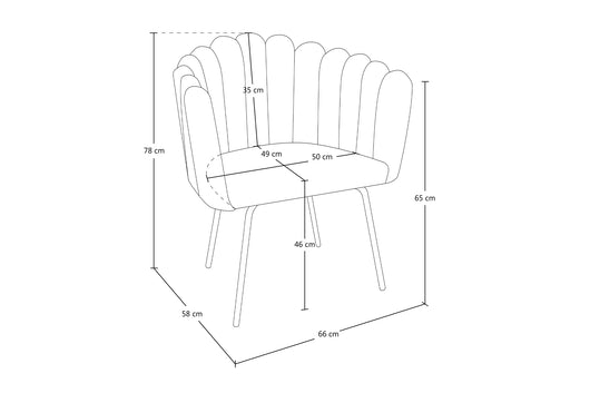 Poltrona conchiglia in velluto rosa poltroncina vintage – Perla