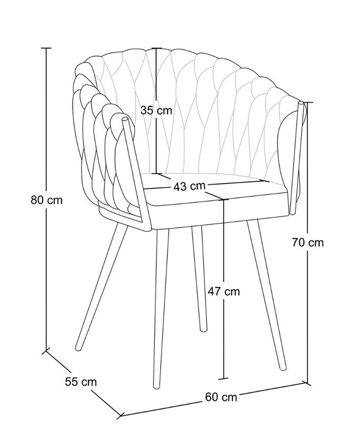 Poltrona in velluto verde petrolio, sedia imbottita da pranzo – Elise