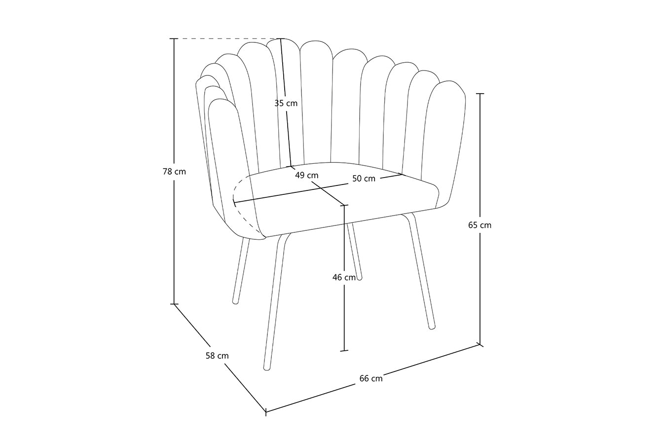 Poltrona conchiglia in velluto verde scuro poltroncina vintage – Perla