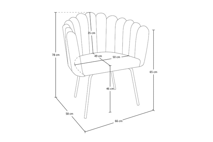 Poltrona conchiglia in velluto verde scuro poltroncina vintage – Perla