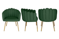 Poltrona conchiglia in velluto verde scuro poltroncina vintage – Perla