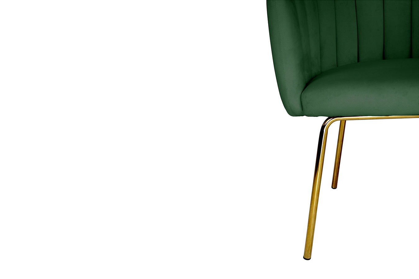 Poltrona conchiglia in velluto verde scuro poltroncina vintage – Perla