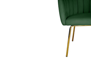 Poltrona conchiglia in velluto verde scuro poltroncina vintage – Perla