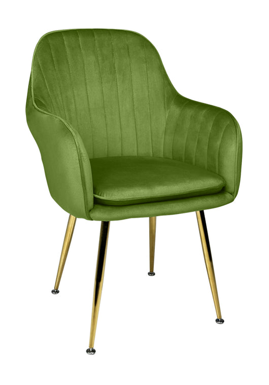 Sedia da pranzo in velluto poltroncina vintage mod. Celine Colore: Verde pistacchio