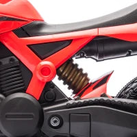 Moto Elettrica per Bambini, Alimentata da Batteria 6V, Ruote di Supporto, Clacson, Suono di Avvio, 3-8 Anni, Rosso