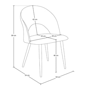 Sedia da pranzo imbottita in velluto beige - Zoe (2 pz.) SD11ZOPM