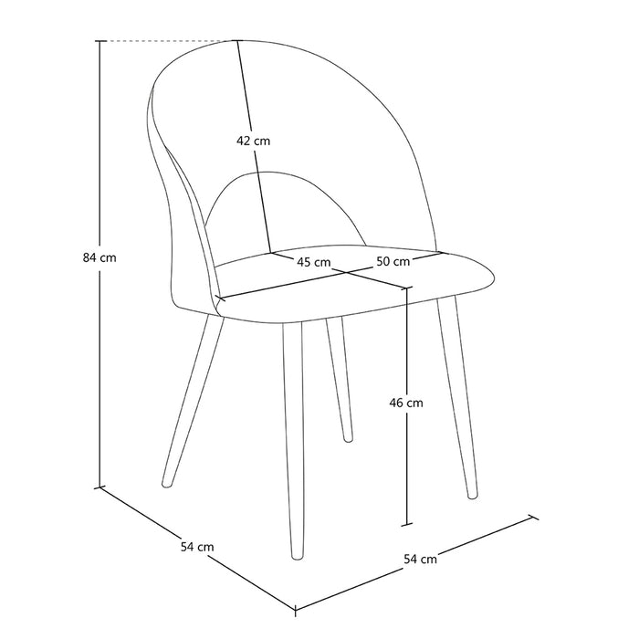 Sedia da pranzo imbottita in velluto beige - Zoe (2 pz.) SD11ZOPM