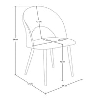Sedia da pranzo imbottita in tessuti grigio scuro - Zoe (2 pz.) SD05ZOPM