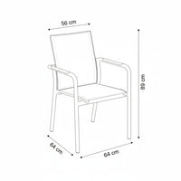 SINED Sedia Giardino Impilabile Bianca in Alluminio e Tessuto Design Moderno e Funzionale Codice SEDIA-GIARDINO-CHIERI-BIANCA