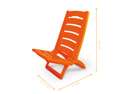 Sedia Camping Spiaggia Pieghevole Spiaggina Portatile Plastica Mod. Linosa - Linosa - Arancio