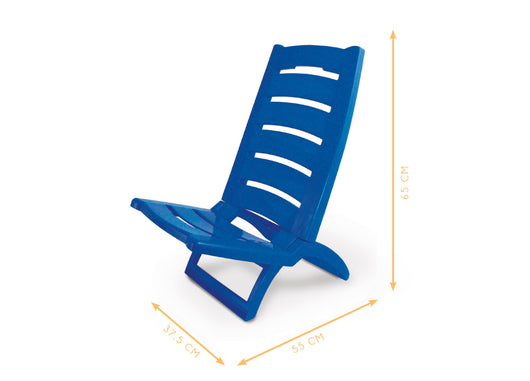 Sedia Camping Spiaggia Pieghevole Spiaggina Portatile Plastica Mod. Linosa - Linosa - Blu