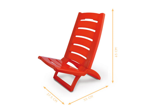 Sedia Camping Spiaggia Pieghevole Spiaggina Portatile Plastica Mod. Linosa - Linosa - Rosso