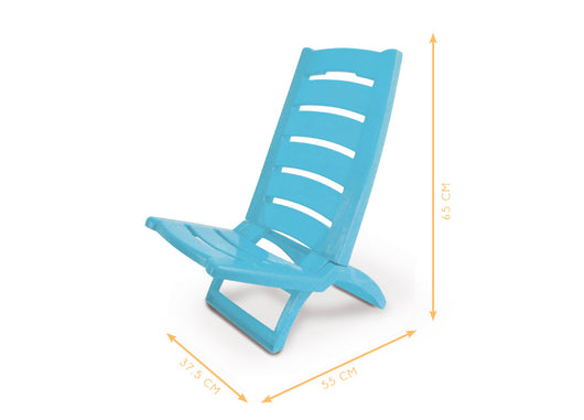 Sedia Camping Spiaggia Pieghevole Spiaggina Portatile Plastica Mod. Linosa - Linosa - Turchese