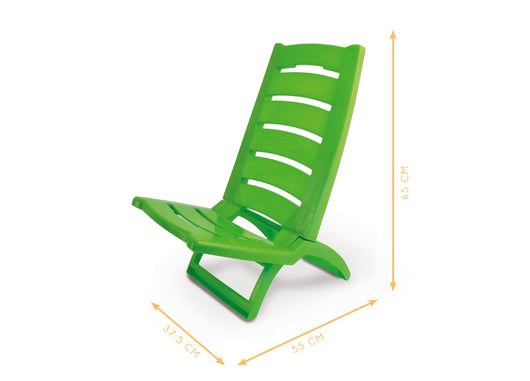 Sedia Camping Spiaggia Pieghevole Spiaggina Portatile Plastica Mod. Linosa - Linosa - Verde Acido