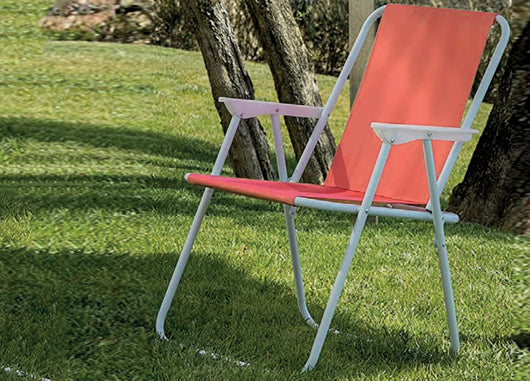 Sedia Camping Spiaggia Pieghevole Con Schienale Da Giardino Modello Miramare - Miramare - Arancio