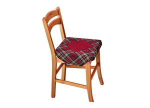 Set Cuscini Coprisedia Imbottiti Cinigliati Sfoderabili Modello Tartan Bordeaux