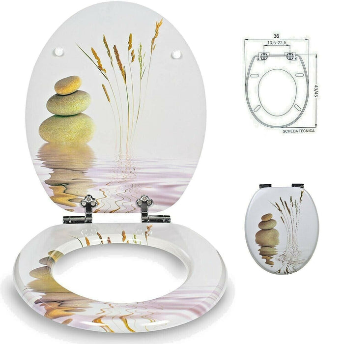 SEDILE COPRIWATER UNIVERSALE PER BAGNO COPRI WC WATER IN LEGNO 18" Mod. 52899