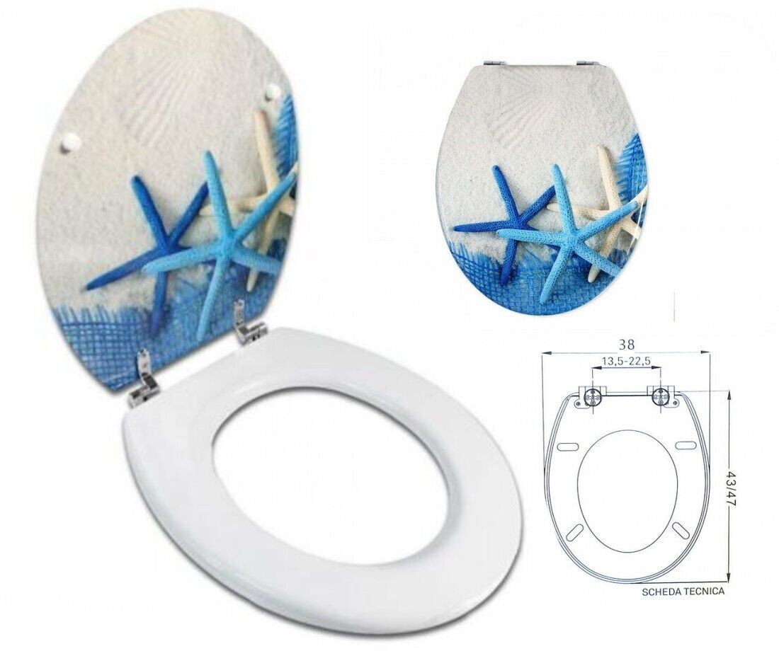 SEDILE COPRIWATER UNIVERSALE PER BAGNO COPRI WC WATER IN LEGNO 19" Mod. 69006