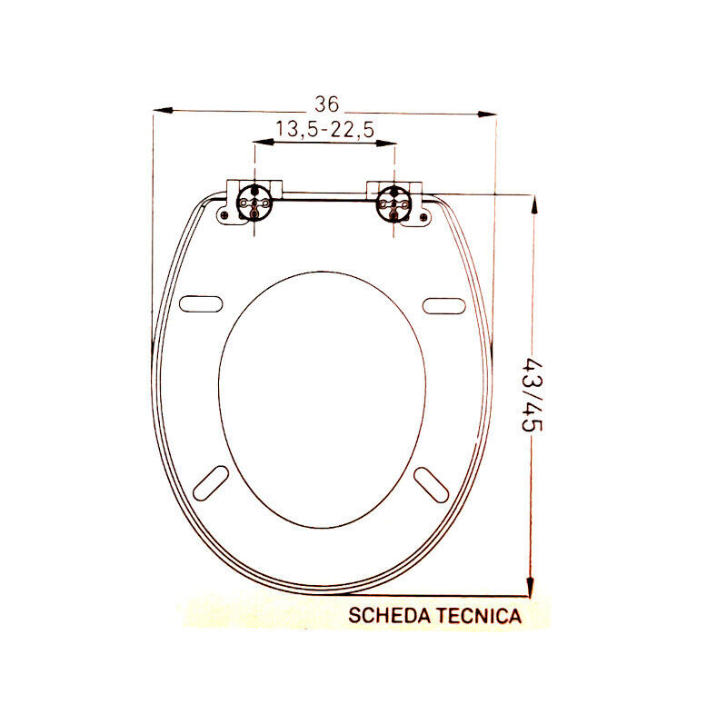 SEDILE COPRIWATER UNIVERSALE PER BAGNO COPRI WC WATER IN LEGNO 18" Mod. 52996