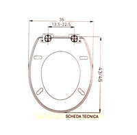 SEDILE COPRIWATER UNIVERSALE PER BAGNO COPRI WC WATER IN LEGNO 18" Mod. 52996