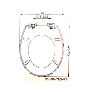 SEDILE COPRIWATER UNIVERSALE PER BAGNO COPRI WC WATER IN LEGNO 18" Mod. 52996
