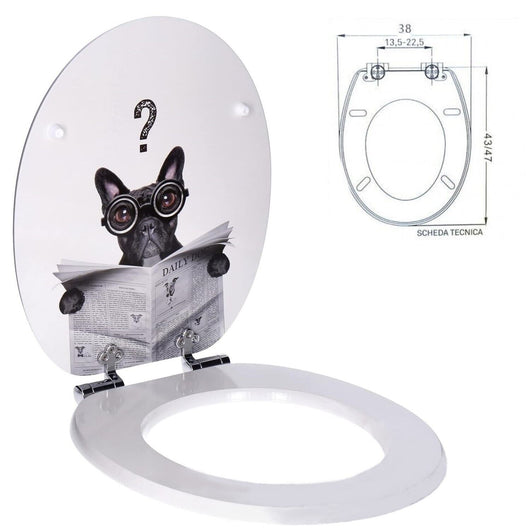 SEDILE COPRIWATER UNIVERSALE PER BAGNO COPRI WC WATER IN LEGNO 19" Mod. 69002