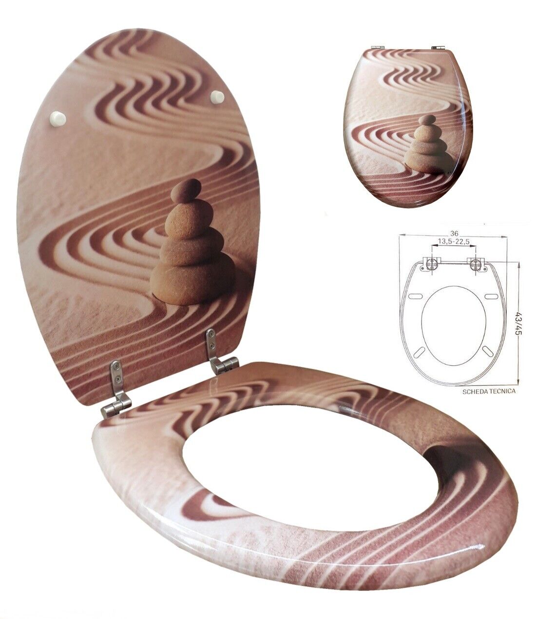 SEDILE COPRIWATER UNIVERSALE PER BAGNO COPRI WC WATER IN LEGNO Mod. 52733