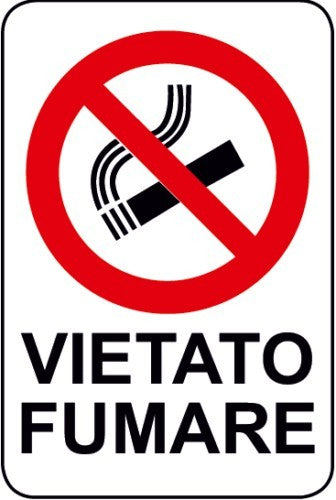 SEGNALETICA VIETATO FUMARE 30X20