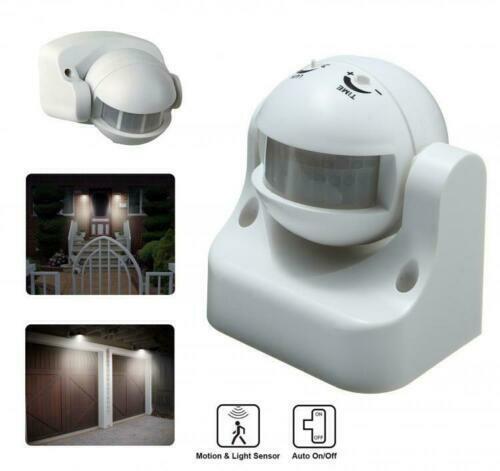 SENSORE MOVIMENTO INFRAROSSI PIR CREPUSCOLARE RILEVA PRESENZA LUCI LAMPADE FARO