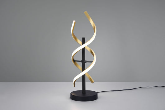 SEQUENCE LAMPADA DA TAVOLO LED 20,5W 2600lm, 2300+3000+4000K SPIRALE METALLO OTTONE E NERO CON REGOLAZIONE INTENSITA' E TEMPERATURA DI COLORE DELLA LUCE CON INTERRUTTORE TOUCH H. 48,5CM