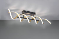 SEQUENCE PLAFONIERA LED 41W 5000lm, 2300+3000+4000K SPIRALE METALLO OTTONE E NERO CON REGOLAZIONE INTENSITA' E TEMPERATURA DI COLORE DELLA LUCE CON INTERRUTTORE L. 90CM